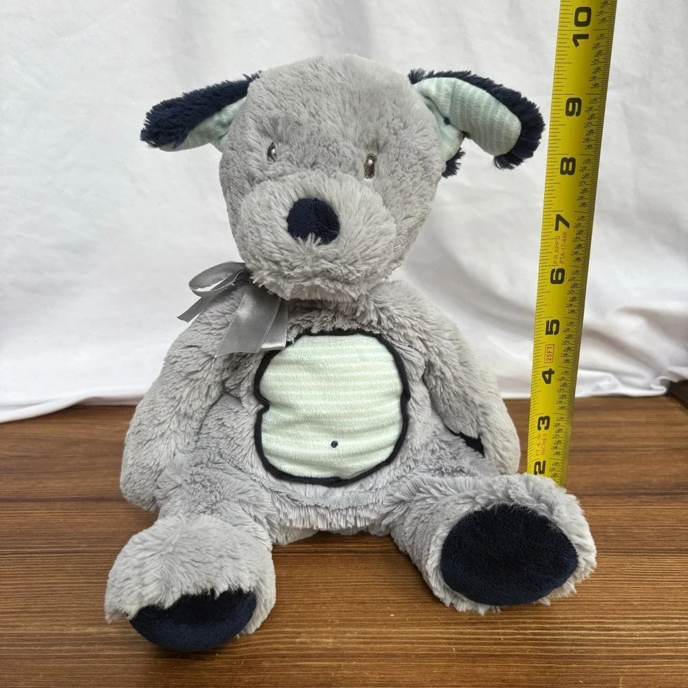 Douglas Baby Plush Puppy Dog Gray Blue Striped UnderStuffed Animal Security‎ Toy